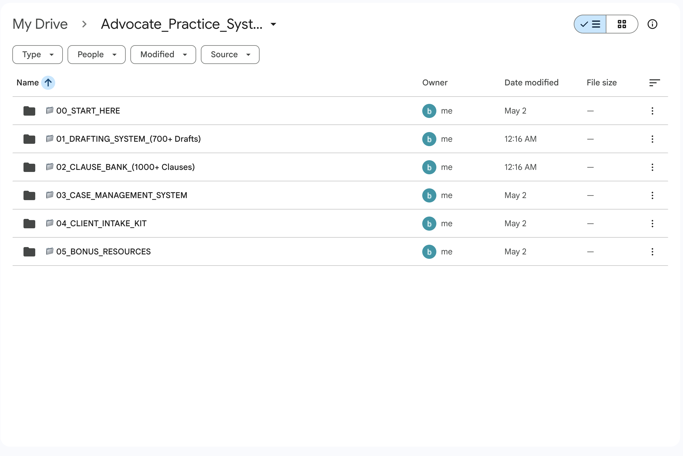 Complete Advocate Practice System Folder